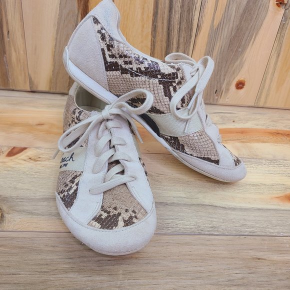 Coach Shoes - Coach Reina Snakeskin Sneakers  with Suede